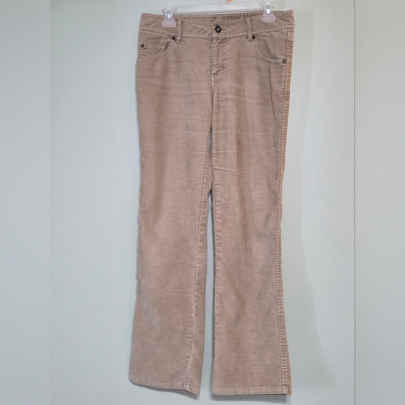 ​VTG BUM Equipment Tan Corduroy Pants Mid Rise Bootcut Y2k Coastal Grandma Sz 8 - Picture 2 of 13